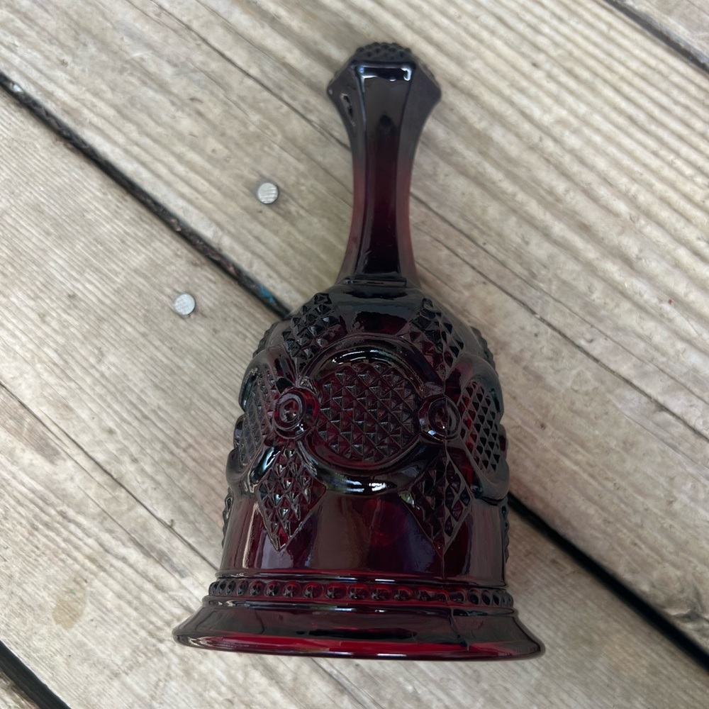 Vintage Avon Cape Cod Ruby Red Glass Bell - Picture 3 of 9
